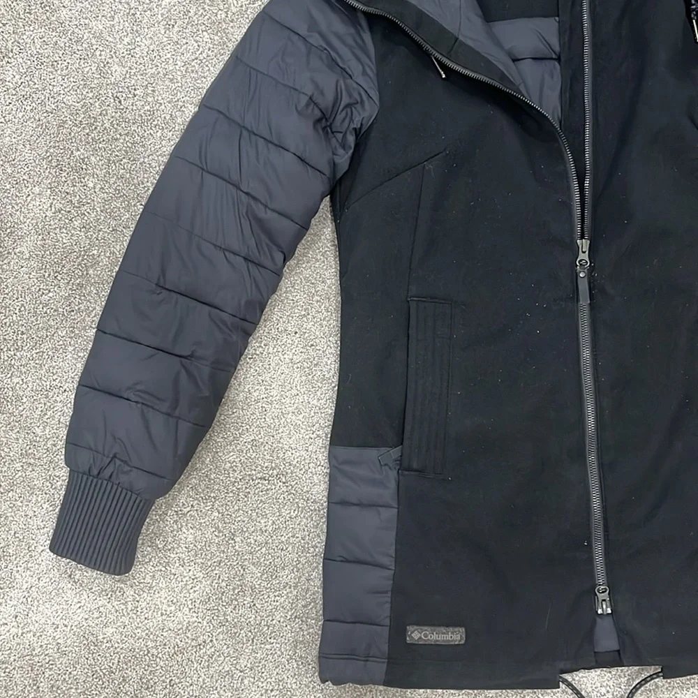 Columbia Black Hooded Winter Jacket - Picture 4 of 8